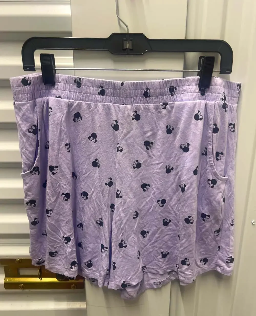 Disney Women's Minnie Mouse Purple 2-Piece Pajama Shorts Set with Pockets